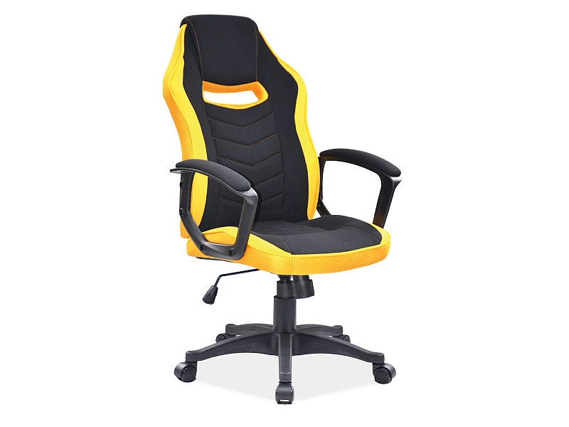 SIGNAL - CAMARO Fotel Obrotowy | Tkanina | Żółty | Czarny