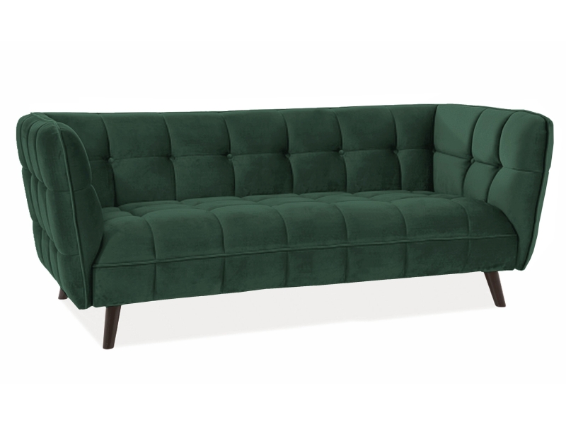 SIGNAL - CASTELLO 3 Velvet Sofa | Tkanina | Zielony Bluvel 78 | Nogi wenge | z PL