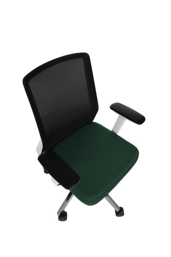 GROSPOL - COCO Fotel obrotowy WS Chrome | Mechanizm Synchro Self SF2 | Podłokietniki R6 white | Podstawa aluminiowa