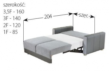 PMW - DELI 3,5F Sofa z funkcją spania