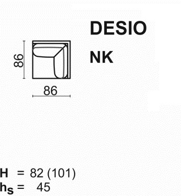Meblomak - DESIO Element NK narożny kwadratowy