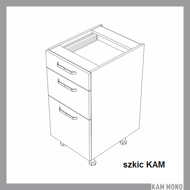 KAM - KAMMONO Szafka DS.../3 | MN 30-50 | Dolna | 3 szuflady | Front frezowany