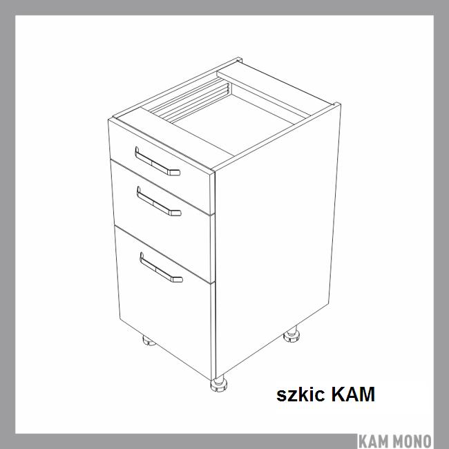 KAM - KAMMONO Szafka DSS.../3 | MN 40-90 | Dolna | 3 szuflady | Front nowoczesny P2