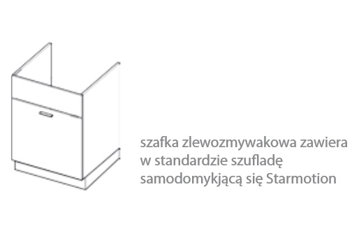LAYMAN - NAVIA Szafka DZS 6 kuchenna 60 cm dolna pod zlewozmywak starmotion
