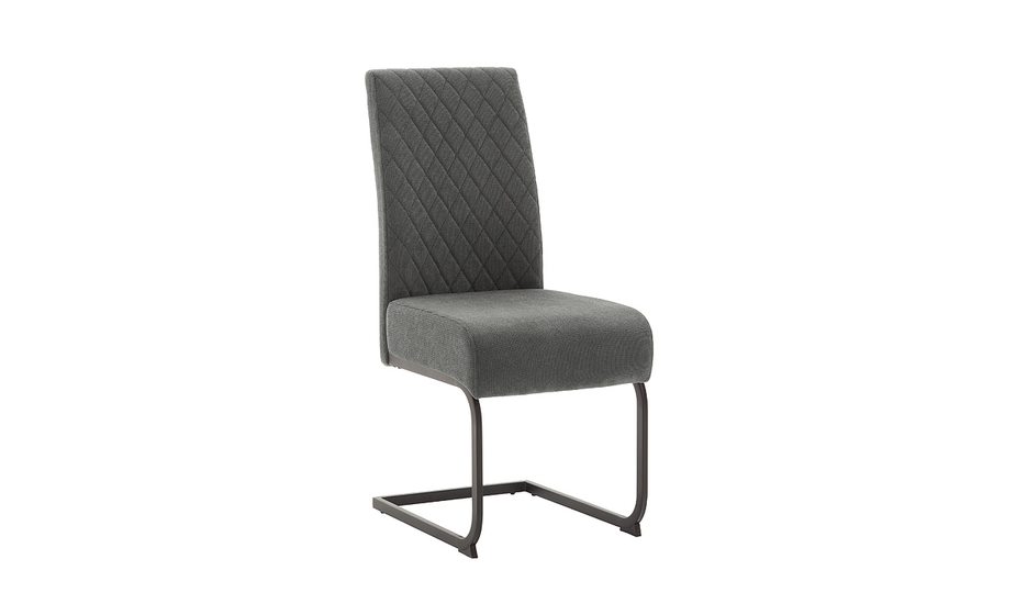 MC AKCENT - DERRY Krzesło na płozie | Stelaż metal lakier czarny mat | Tkanina typu szenil Antracyt | DESS34AN
