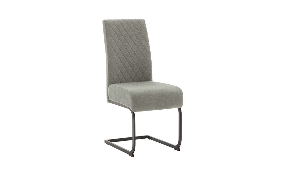 MC AKCENT - DERRY Krzesło na płozie | Stelaż metal lakier czarny mat | Tkanina typu szenil Szara | DESS34GX