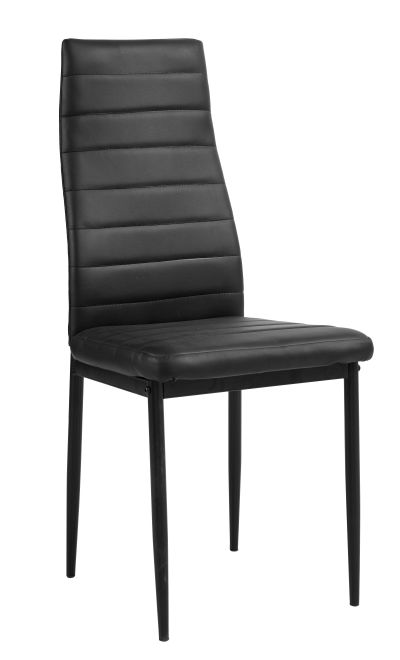 FURNITEX - F261-3-KD Krzesło | Ekoskóra | Czarny | Nogi czarne