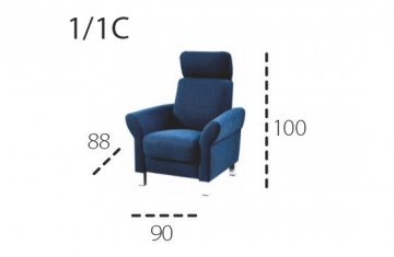 PMW - PLATO 1C Fotel z relaxem