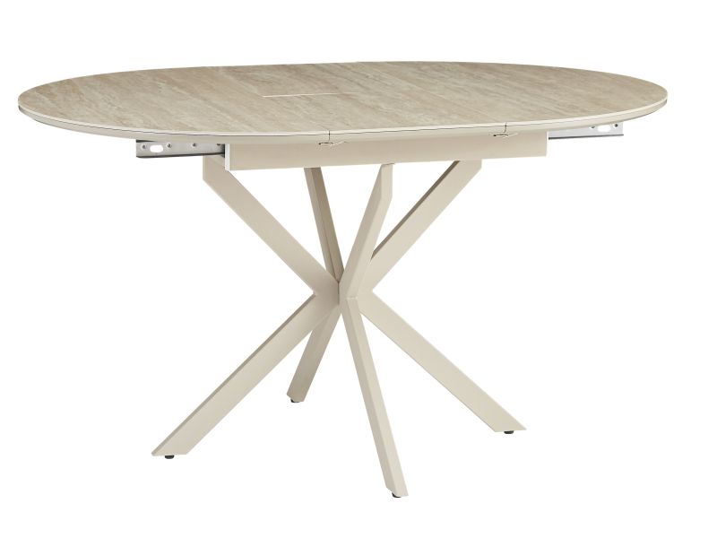 SIGNAL - GASTON CERAMIC Stół 100x100-135x75h | Travertine | Kaszmir