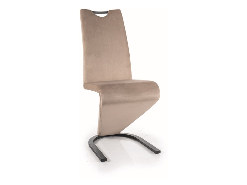 SIGNAL - H-090 Velvet Krzesło | Tkanina | Ciemny Beż Bluvel 40 | Stelaż Czarny mat