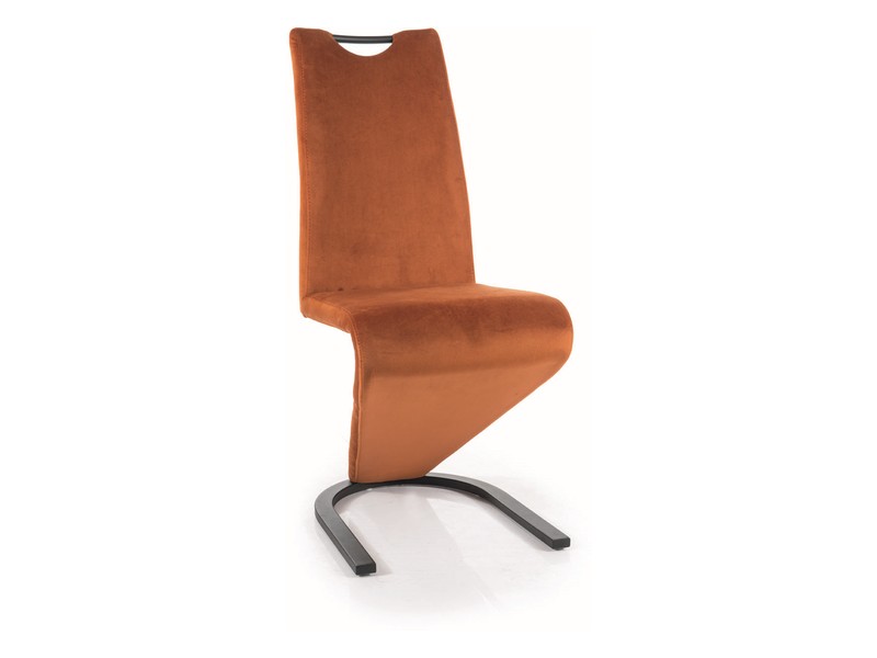 SIGNAL - H-090 Velvet Krzesło | Tkanina | Cynamonowy Bluvel 4215 | Stelaż Czarny mat