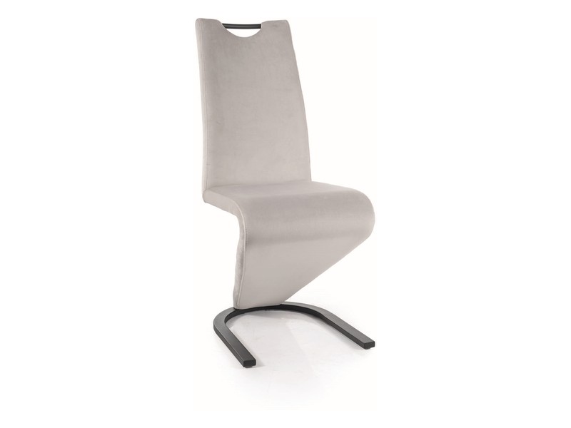 SIGNAL - H-090 Velvet Krzesło | Tkanina | Jasny szary Bluvel 03 | Stelaż Czarny mat