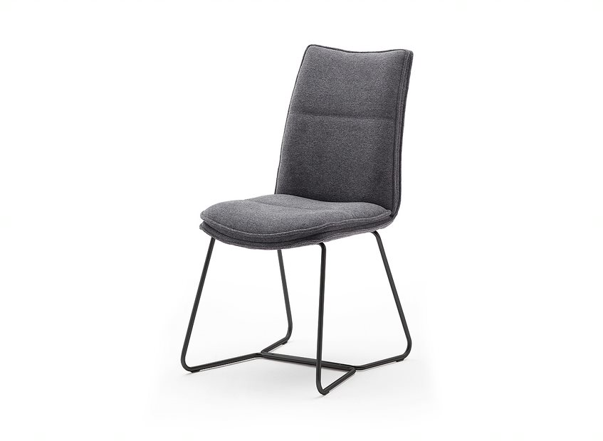 MC AKCENT - HAMPTON S Krzesło stelaż rurka lakier czarny mat | uchwyt tylny | tkanina szenil antracyt | HAKS51AN