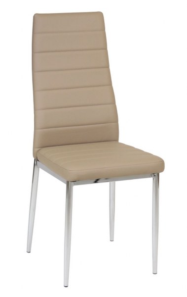 FURNITEX - DC2-001 Krzesło | Ekoskóra | Cappucino | Nogi chrom