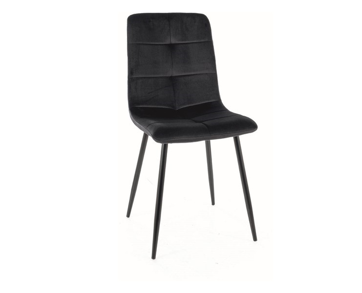 SIGNAL - IVO Velvet Krzesło | Tkanina | Czarny Bluvel 19 | Stelaż czarny