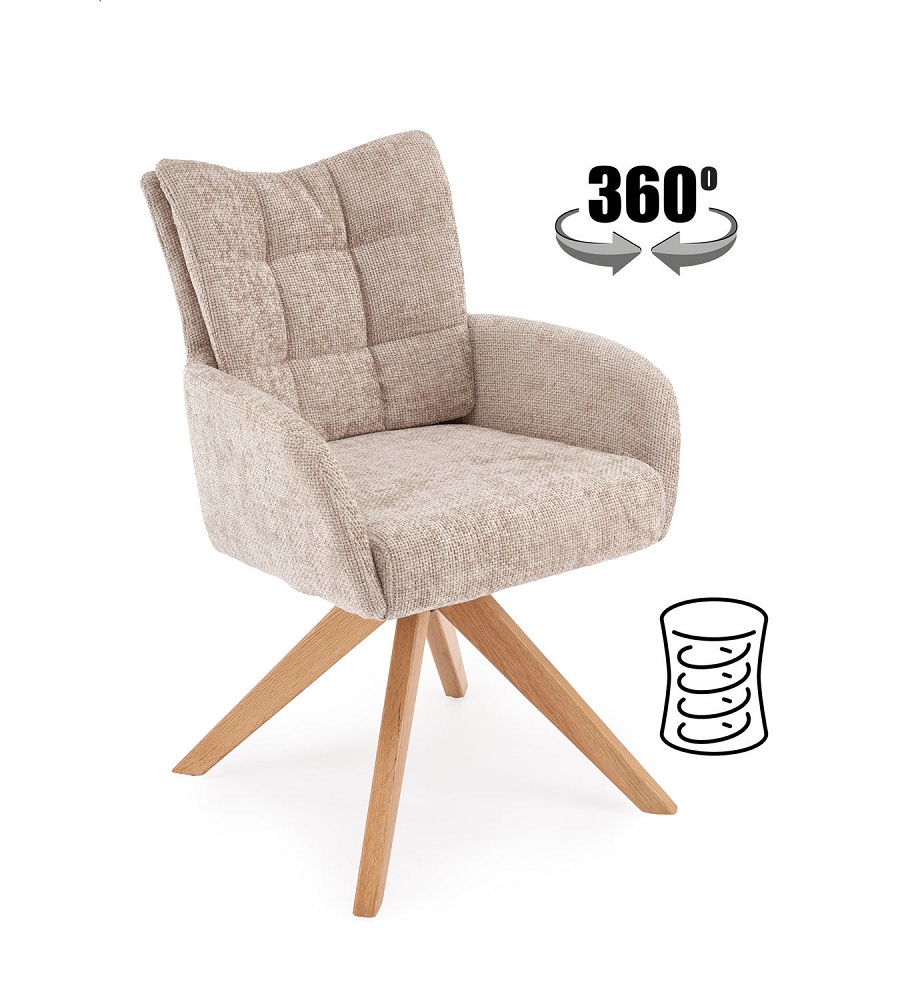 HALMAR - K540_WD Krzesło | Obrót siedziska | beżowy
