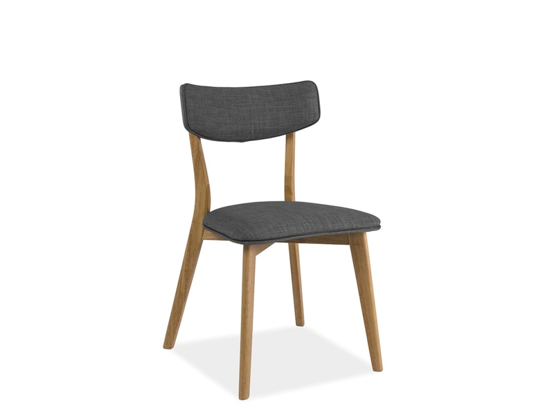 SIGNAL - KARL Krzesło | Tkanina | Szary 40 | Drewno dąb