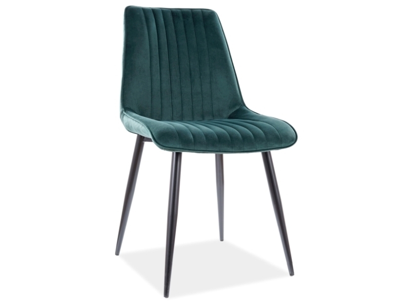 SIGNAL - KIM Velvet Krzesło | Tkanina | Zielony Bluvel 78 | Stelaż czarny