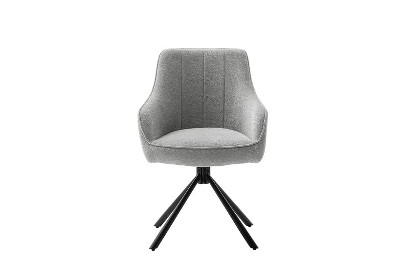 MC AKCENT - KASAMA Krzesło | Nogi skośne metal lakier czarny mat | Obrót siedziska | Tkanina jasnoszara | KA4S94HG