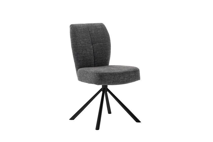 MC AKCENT - KEA S Krzesło | 4 Nogi skośne | Metal lakier czarny mat | Obrót siedziska | Tkanina Antracyt | KE4S97AN