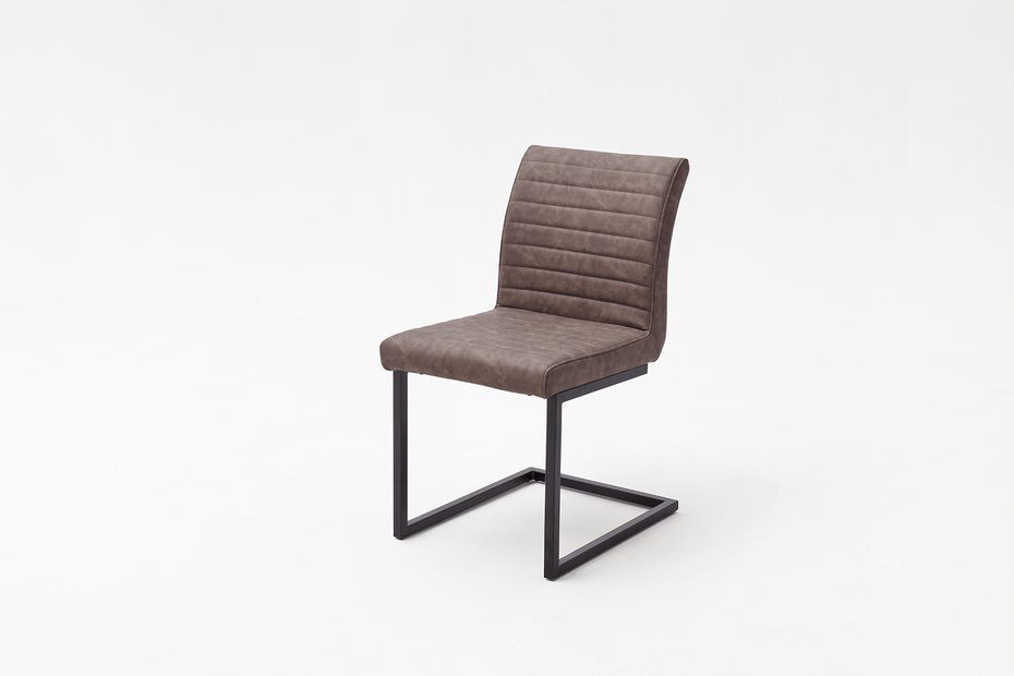 MC AKCENT - KIAN A Krzesło na płozie | ekoskóra vintage brąz | KAS599BX