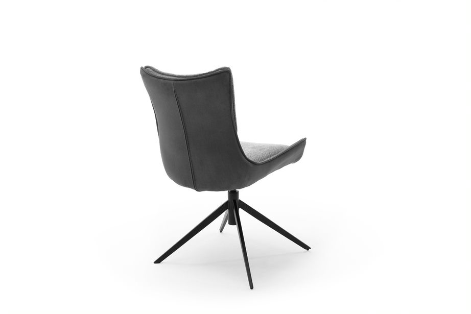 MC AKCENT - KITAMI Krzesło | Tkanian Antracyt | Stelaż Metal Czarny Mat | Obrót siedziska | KT4S68AN