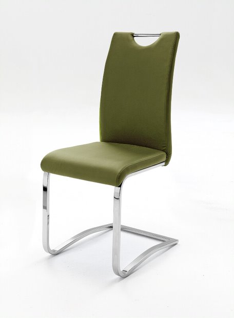 MC AKCENT - KOELN Krzesło na płozie | ekoskóra oliwkowa | KOEC10OL
