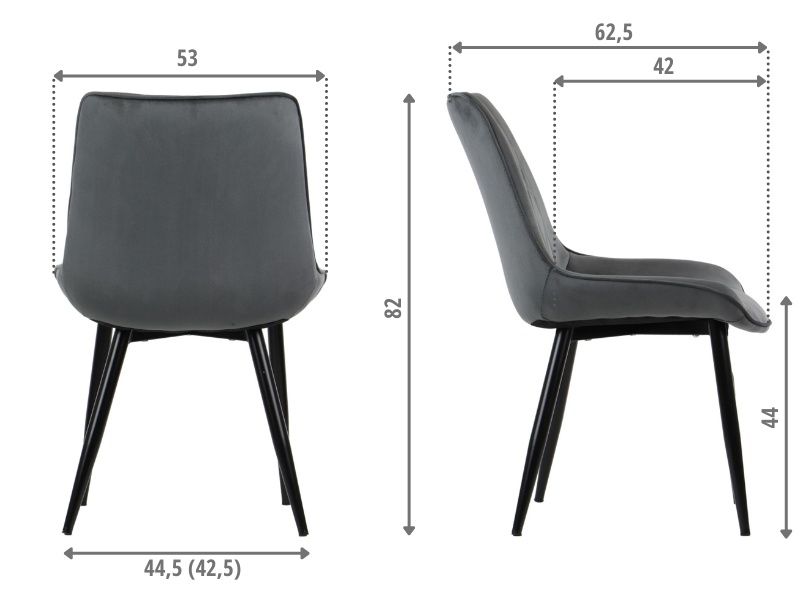 STEMA - Krzesło HTS-6020 | Szare | Nogi czarne
