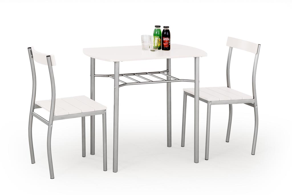 HALMAR - ZESTAW LANCE Stół + 2 Krzesła | Biały | DOSTĘPNE OD RĘKI