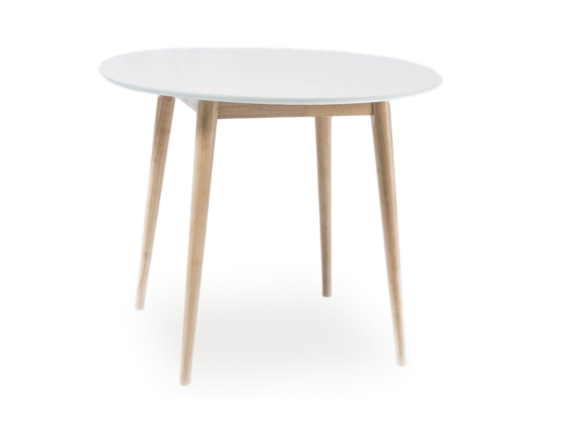 SIGNAL - LARSON Stół 90x90cm | Biały | Dab bielony
