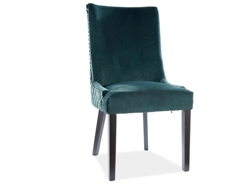 SIGNAL - LEON Velvet Krzesło | Tkanina Zielony Bluvel 78 | Stelaż czarny