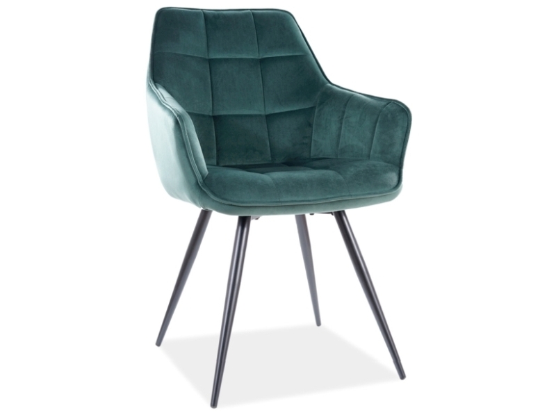 SIGNAL - LILIA Velvet Krzesło | Tkanina | Zielony Bluvel 78 | Stelaż czarny