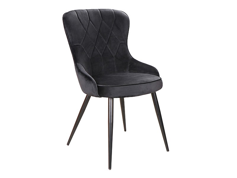 SIGNAL - LOTUS Velvet Krzesło | Tkanina | Czarny Bluvel 19 | Stelaż czarny