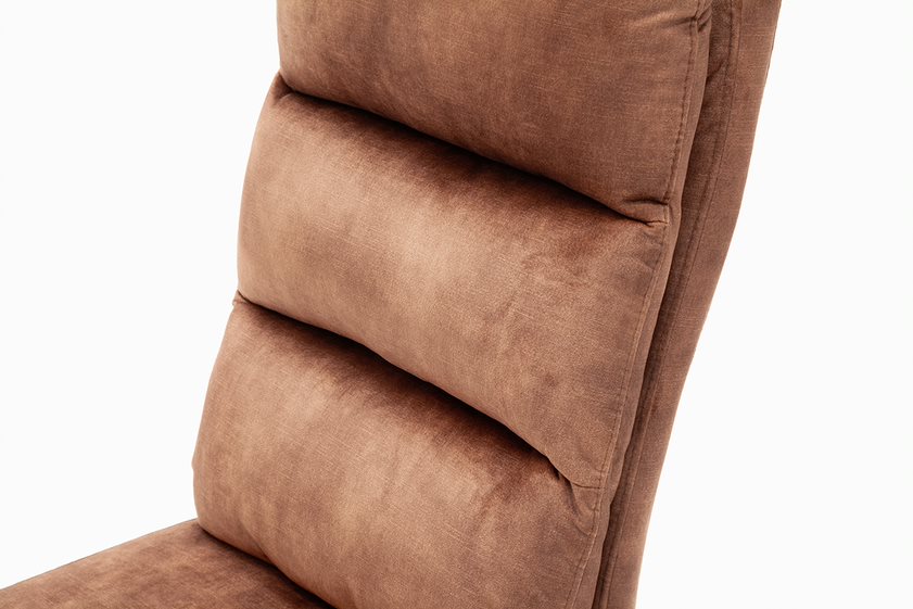 MC AKCENT - LAMPANG Krzesło na płozie | stelaż lakier czarny mat | Tkanina brązoworuda | LASS47RB