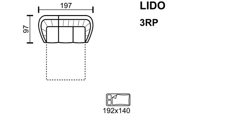 Meblomak - LIDO Sofa 3RP 3-osobowa rozkładana z pojemnikiem