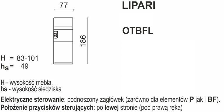 Meblomak - LIPARI otomana OTBFL bez funkcji lewa