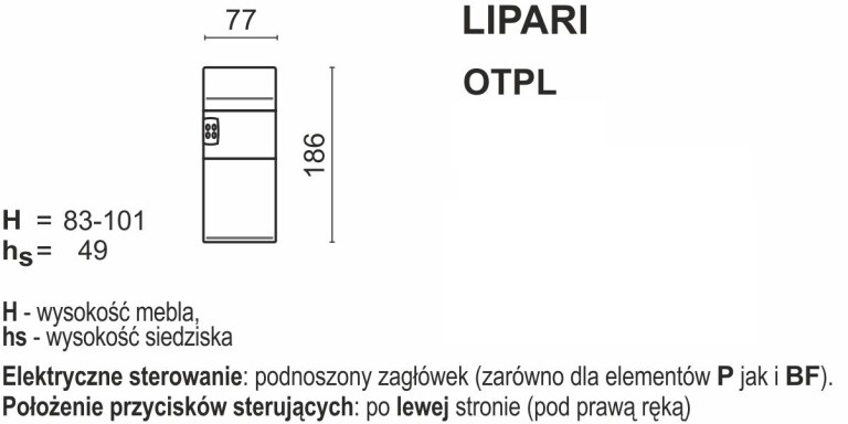 Meblomak - LIPARI otomana OTPL z pojemnikiem lewa