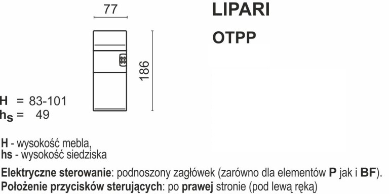 Meblomak - LIPARI otomana OTPP z pojemnikiem prawa