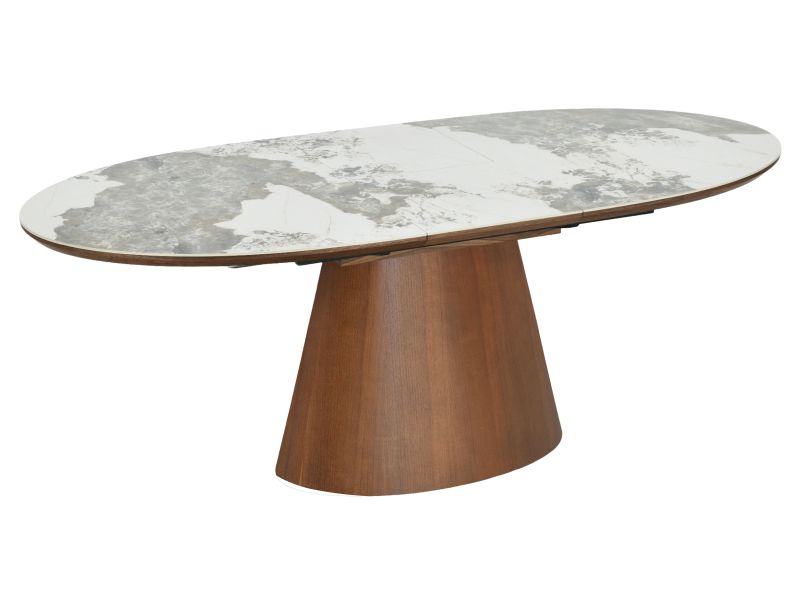 SIGNAL - MAROCCO CERAMIC 160 Stół rozkładany 90x160-200x76hcm | PANDORO Biały | Orzech