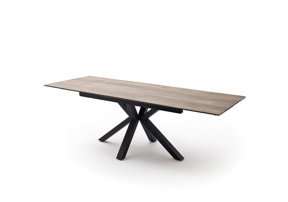 MC AKCENT - NAGANO Stół 160-240x90 | Optyka drewna ciemnego | Stelaż czarny mat | NG16SMOB