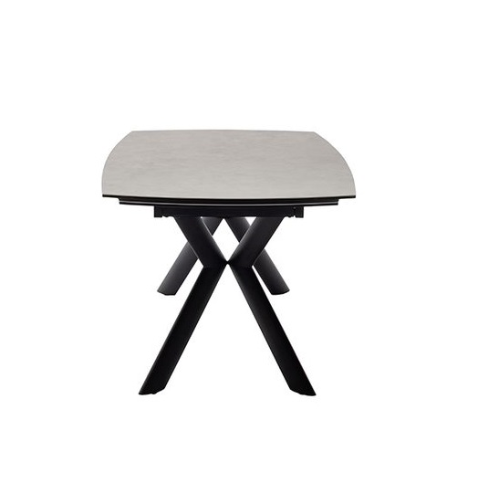 MC AKCENT - OSSANA Stół 180-260x100 | Ceramika Antracyt | Stelaż metal lakier czarny mat | OS18SMAN
