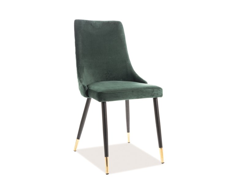 SIGNAL - PIANO Velvet Krzesło | Tkanina | Zielony Bluvel 78 | Stelaż czarno złoty