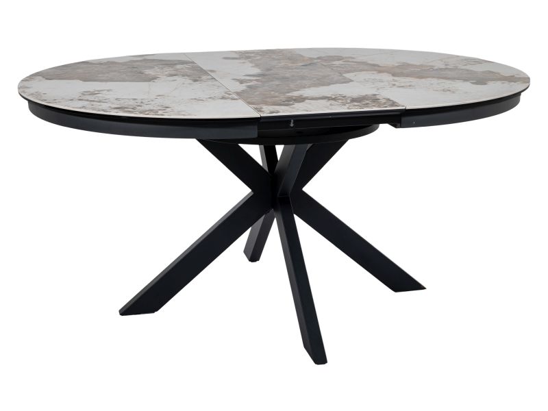 SIGNAL - PORTO CERAMIC Stół 120x120-160x76h | PANDORO Biały | Czarny