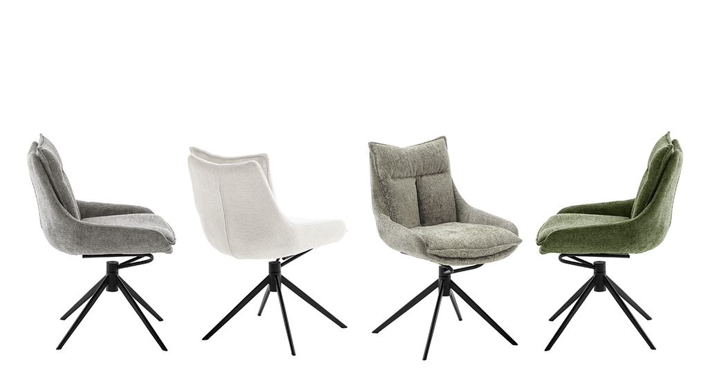 MC AKCENT - PARKER S Krzesło | Obrót siedziska | Metal lakier czarny mat | Tkanina Jasny Antracyt | PK4S60AN | 2 sztuki | DOSTĘPNE OD RĘKI