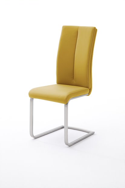 MC AKCENT - PAULO 2 Krzesło | Płoza stal szlachetna szczotkowana | Przeszycie na oparciu