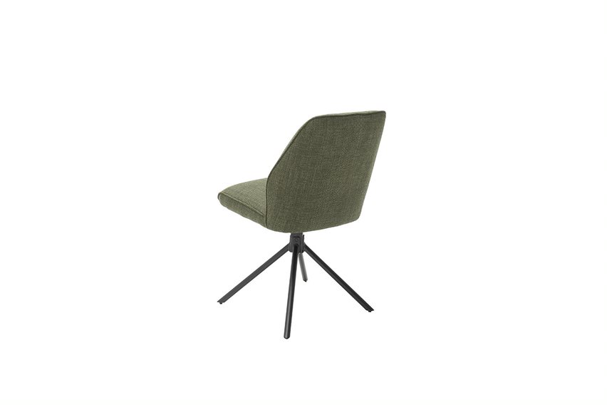 MC AKCENT - PEMBA Krzesło | Nogi skośne | Metal czarny mat | Obrót siedziska | Tkanina Oliwka | PE4S03OL