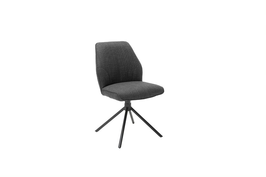 MC AKCENT - PEMBA Krzesło | Nogi skośne | Metal czarny mat | Obrót siedziska | Tkanina Antracyt | PE4S03AN