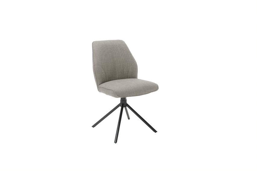 MC AKCENT - PEMBA Krzesło | Nogi skośne | Metal czarny mat | Obrót siedziska | Tkanina Cappuccino | PE4S03CX