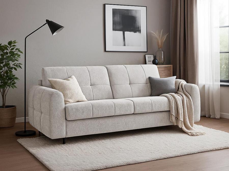 Mars Meble - PERONI 140 Sofa na stelażu włoskim | funkcja spania i materac oraz pojemnik