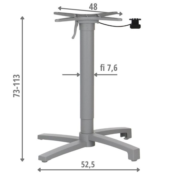 STEMA - Podstawa do stolika SH-C06/A | Regulowana wysokość 73-111 cm | Uchylna | Alu